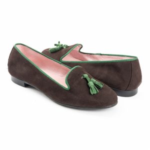 slippers de ante marrón